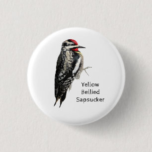 Geel-Bellied Sapsucker Ronde Button 3,2 Cm