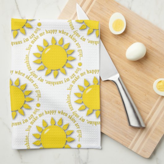 Geel ben je mijn Sunshine Kitchen Towel. Theedoek (Quarter Fold)
