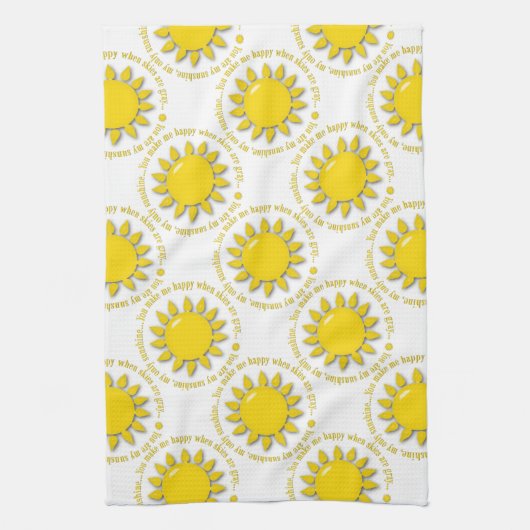 Geel ben je mijn Sunshine Kitchen Towel. Theedoek (Verticaal)