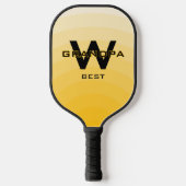 Geel Beste Opa Monogramed Pickleball Paddle (Voorkant)