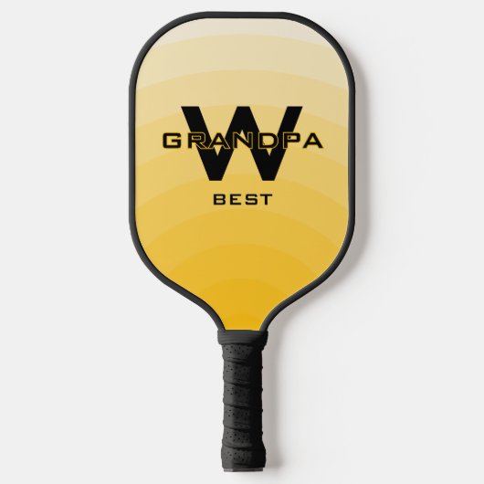 Geel Beste Opa Monogramed Pickleball Paddle (Voorkant)