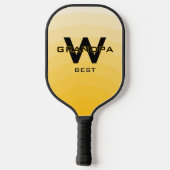 Geel Beste Opa Monogramed Pickleball Paddle (Achterkant)