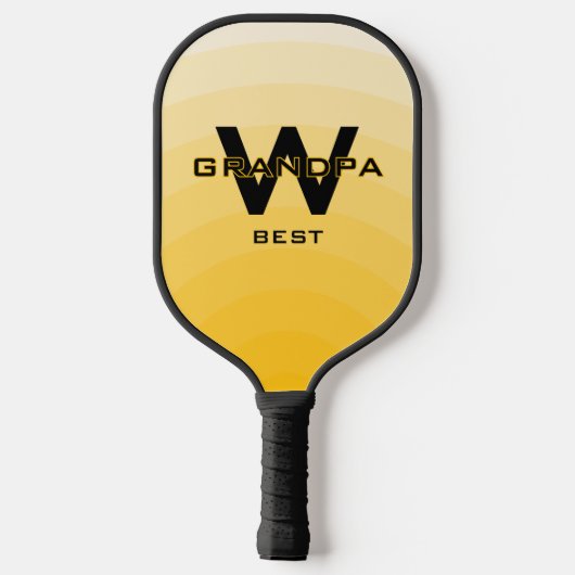 Geel Beste Opa Monogramed Pickleball Paddle (Achterkant)