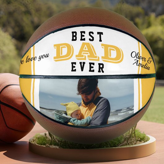 Geel Beste Pap Ooit Vader Keepsake 2 Foto Basketbal