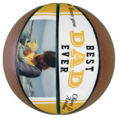 Geel Beste Pap Ooit Vader Keepsake 2 Foto Basketbal (Verticaal)