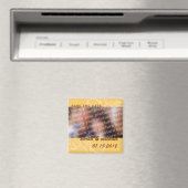 Geel bewaar de datum bruiloft aankondiging foto magneet (Insitu (Vaatwasser))