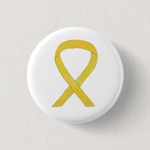 Geel bewustzijn aangepaste kunstspellen ronde button 3,2 cm