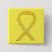 Geel bewustzijn aangepaste kunstspellen vierkante button 5,1 cm (Voorkant)