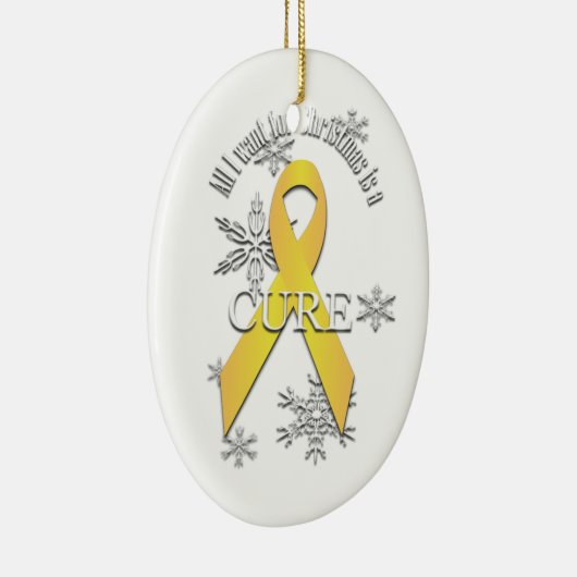 Geel bewustzijn Ornament voor kerstmis met lint (Rechts)