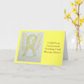 Geel bewustzijn Ribbon Angel - Aangepaste kaarten (Gele Bloem)