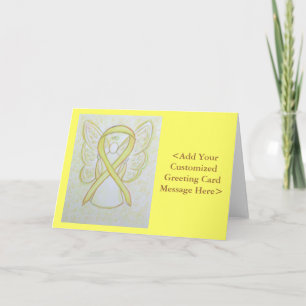 Geel bewustzijn Ribbon Angel - Aangepaste kaarten
