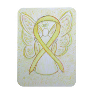 Geel bewustzijn Ribbon Angel Art Magnet Magneet
