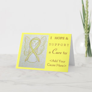Geel bewustzijn Ribbon Angel Art Wenskaarten Kaart