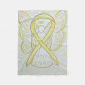 Geel bewustzijn Ribbon Angel Bone Cancer Blanket Fleece Deken (Voorkant)