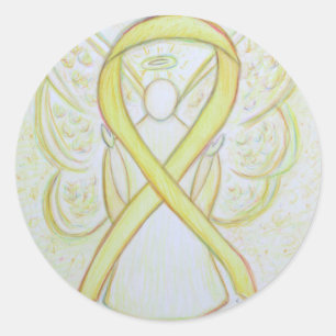 Geel bewustzijn Ribbon Angel Decale Stickers