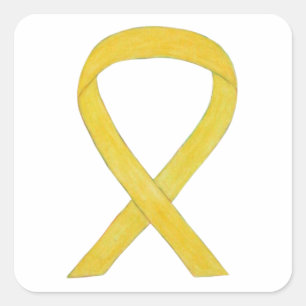 Geel bewustzijn Ribbon Art Aangepaste sticker Deca
