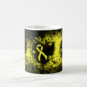 Geel bewustzijn Ribbon Grunge Heart Koffiemok (Center)