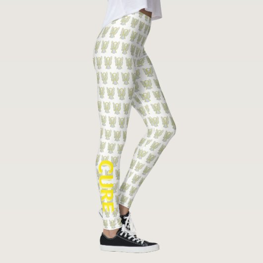 Geel bewustzijn Ribbon Hope Cure Custom Leggings (Rechts)