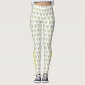 Geel bewustzijn Ribbon Hope Cure Custom Leggings (Voorkant)