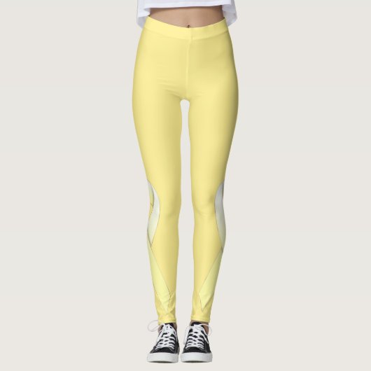 Geel Bewustzijnslintontwerp Leggings (Voorkant)