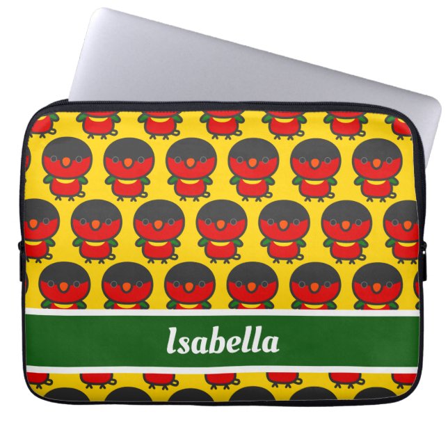 Geel-bibbed Lory Laptop Sleeve (Voorkant)