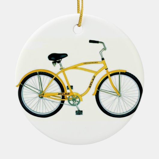GEEL BICYCLE CHRISTMAS ORNAMENT (Voorkant)