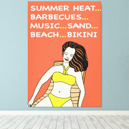 Geel Bikini - Canvas Art (Insitu (Houten vloer))