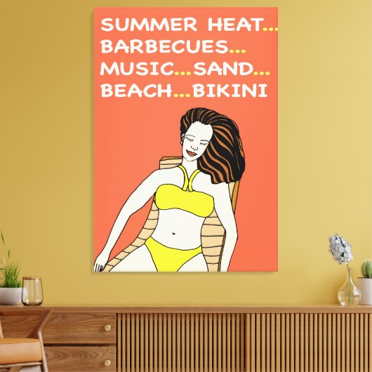 Geel Bikini - Canvas Art (Insitu (Woonkamer))