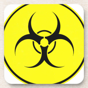 Geel biogevaarlijk logo onderzetter