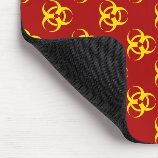 Geel Biohazard Mousepad met aangepaste tekst Muismat (Hoek)