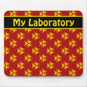 Geel Biohazard Mousepad met aangepaste tekst Muismat (Voorkant)