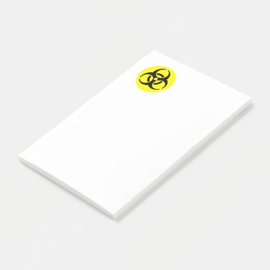 Geel BioHazard-symbool Post-it® Notes (Schuin)