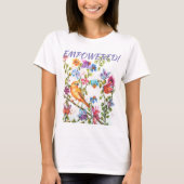 GEEL BIRD MET TOEGEVOEGDE WHIMSISCHE WATERVERF T-SHIRT (Voorkant)