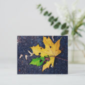 Geel blad briefkaart (Staand voorkant)