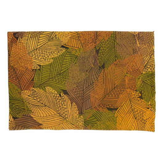  geel: bladdonkere elegantie. kussensloop (Voorkant)