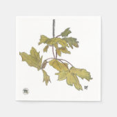 Geel Bladeren Papier Cocktail servet (Voorkant)