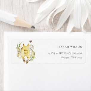 Geel bladhoudend Baby shower Etiket