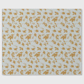 Geel bladvertakt tissuepapier cadeaupapier (Vlak)