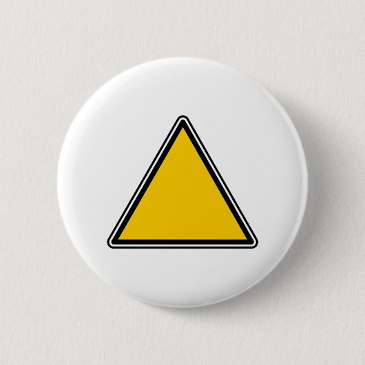 Geel blanco teken ronde button 5,7 cm (Voorkant)