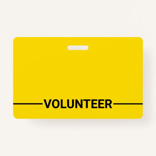 Geel blanco vrijwilliger badge (Voorkant)