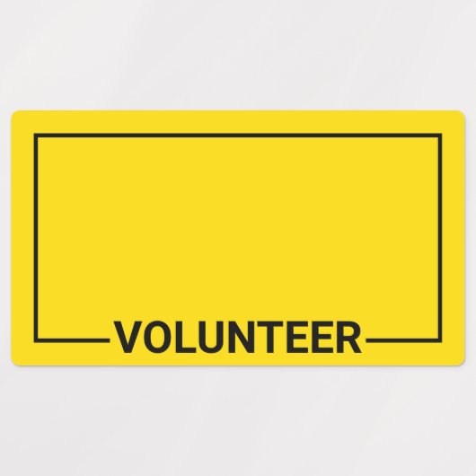 Geel blanco vrijwilliger labels (Design 1)