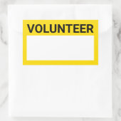 Geel blanco vrijwilliger rechthoekige sticker (Tas)