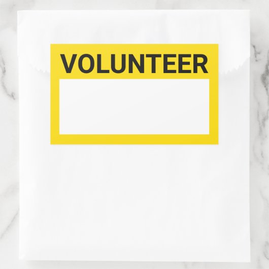 Geel blanco vrijwilliger rechthoekige sticker (Tas)