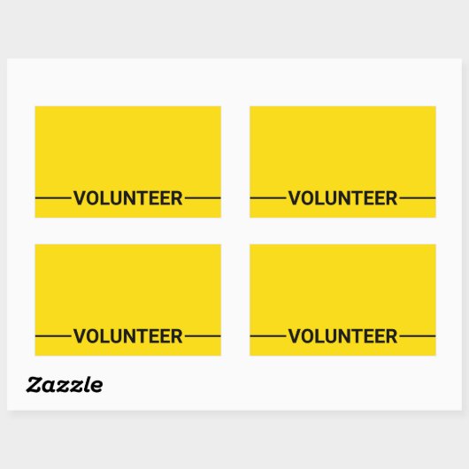 Geel blanco vrijwilliger rechthoekige sticker (Vel)