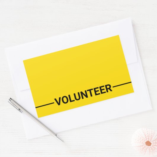 Geel blanco vrijwilliger rechthoekige sticker (Envelop)