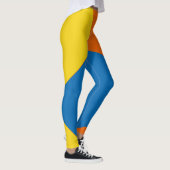 geel Blauw Abstract Kleurenblok sinaasappel Leggings (Rechts)