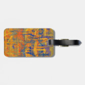 Geel Blauw Abstract Kunstschilderen 4 Bagagelabel (Achterkant horizontaal)