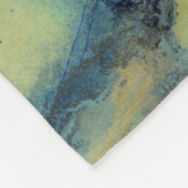 Geel Blauw Abstract Marmeren Patroon Fleece Deken (Hoek)