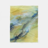 Geel Blauw Abstract Marmeren Patroon Fleece Deken (Voorkant)