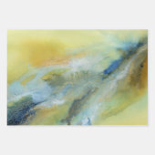 Geel Blauw Abstract Marmeren Patroon Inpakpapier Vel (Voorkant)